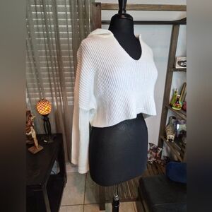 Princess Polly Cream Ribbed Knit Top